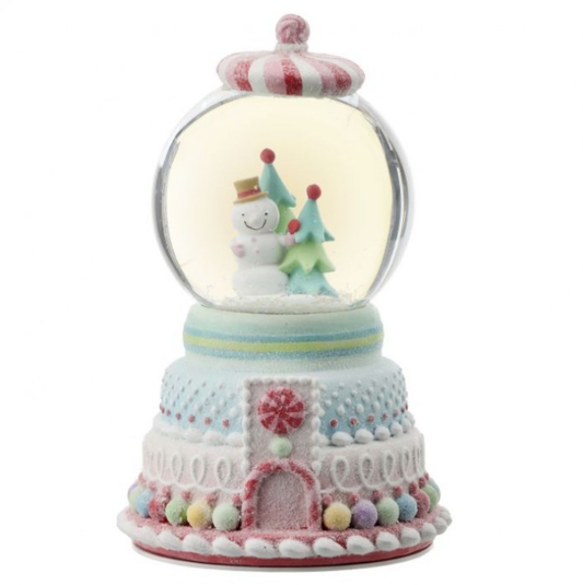 10" Resin Candy Snowman Waterglobe W/Music-Pre-Order