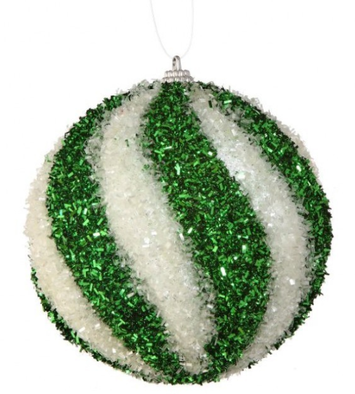 4.5" Sparkle Swirl Candy Ball Ornament-Pre-order