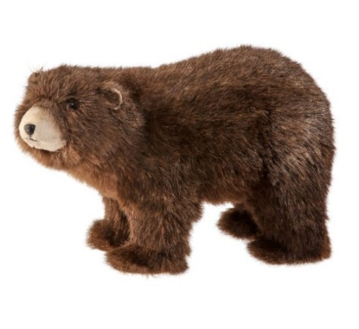 12" Stuffed StandingFeaux Fur Brown Bear-Pre-order