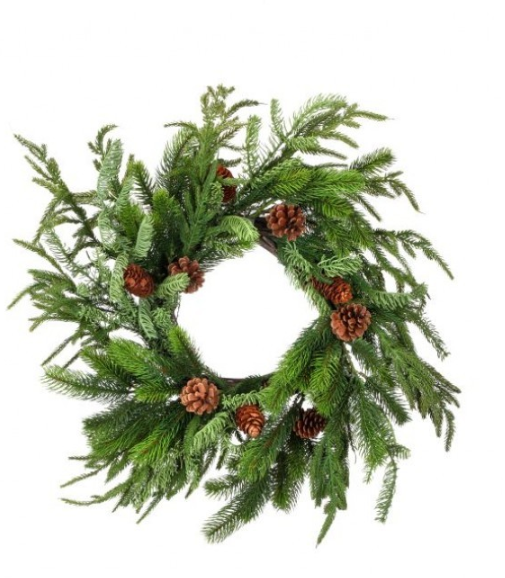 20" Real Touch Norfolk/Spruce/Juniper Wreath-pre-order