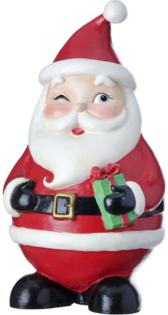 12" Resin Standing Winking Jolly Santa-Pre-Order