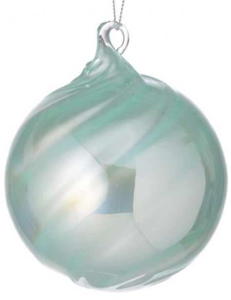 3.5" Glass Pearlized Swirl Ball Ornament-Pre-Order