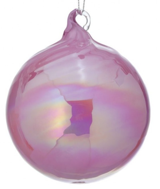 3.5" Glass Pearlized Swirl Ball Ornament-Pre-Order