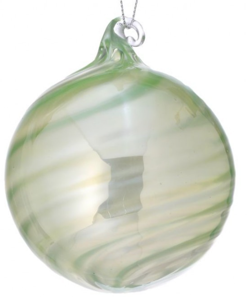 3.5" Glass Pearlized Swirl Ball Ornament-Pre-Order