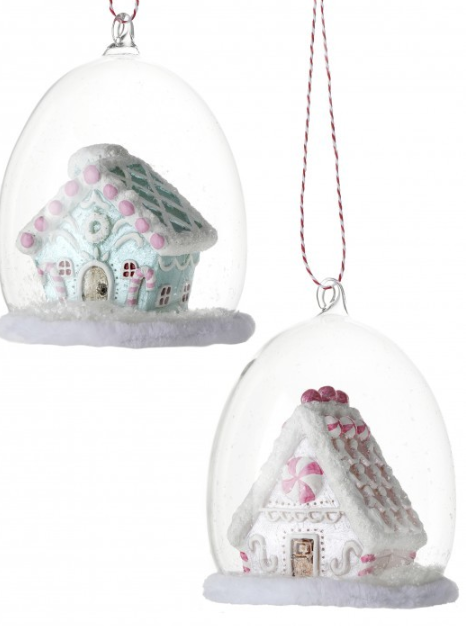 5.3" Resin/Glass Candy House Ornament 2Ast-Pre-Order