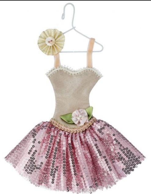 9.5"  Fabric Dress w/Hanger Ornament-pre-order