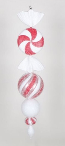 40" VP Peppermint Swirl Candy Finial Drop - pre-order