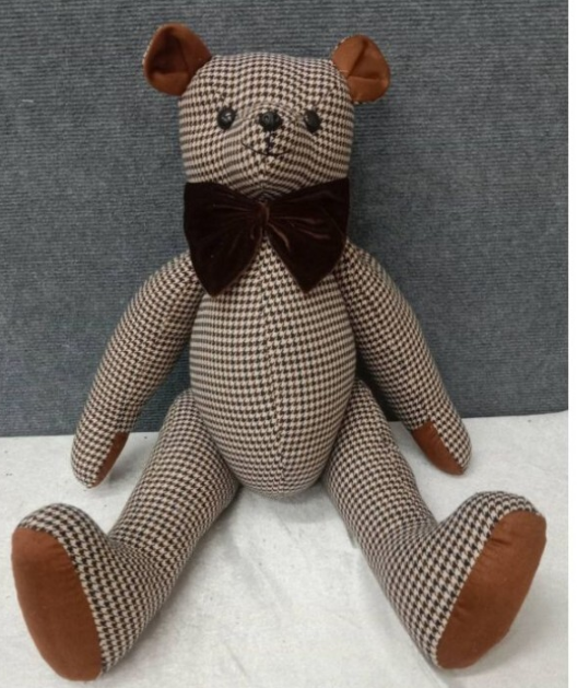 24" Fabric Houndstooth Country Club Bear - Pre-order