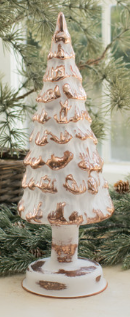 12.5" Rose Gold Lighted Glass Tree - Pre-order