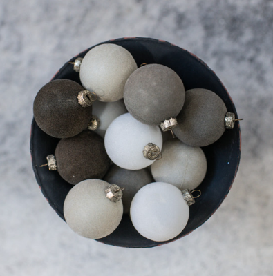 Set/ 12 - 1.75" Grey Flocked Balls - Pre-order