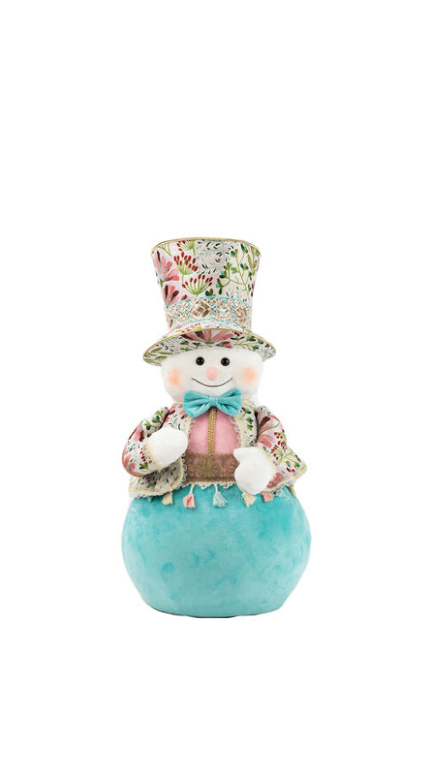 25.5" Teal Snowman with hat ~ Pre~order