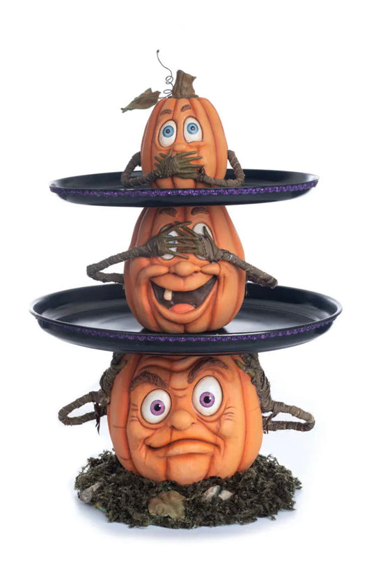 Three Wise Pumpkins Tiered Tray ~ Pre~order