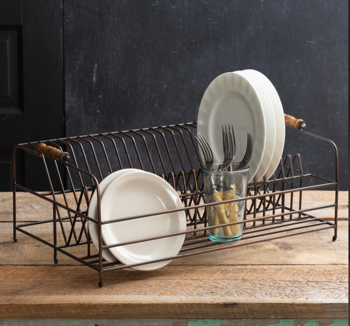 Large Antique Brass Plate Rack