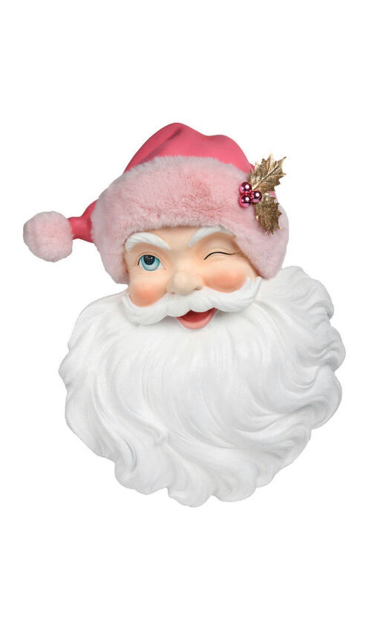 Pink Fur Santa Head-PreOrder