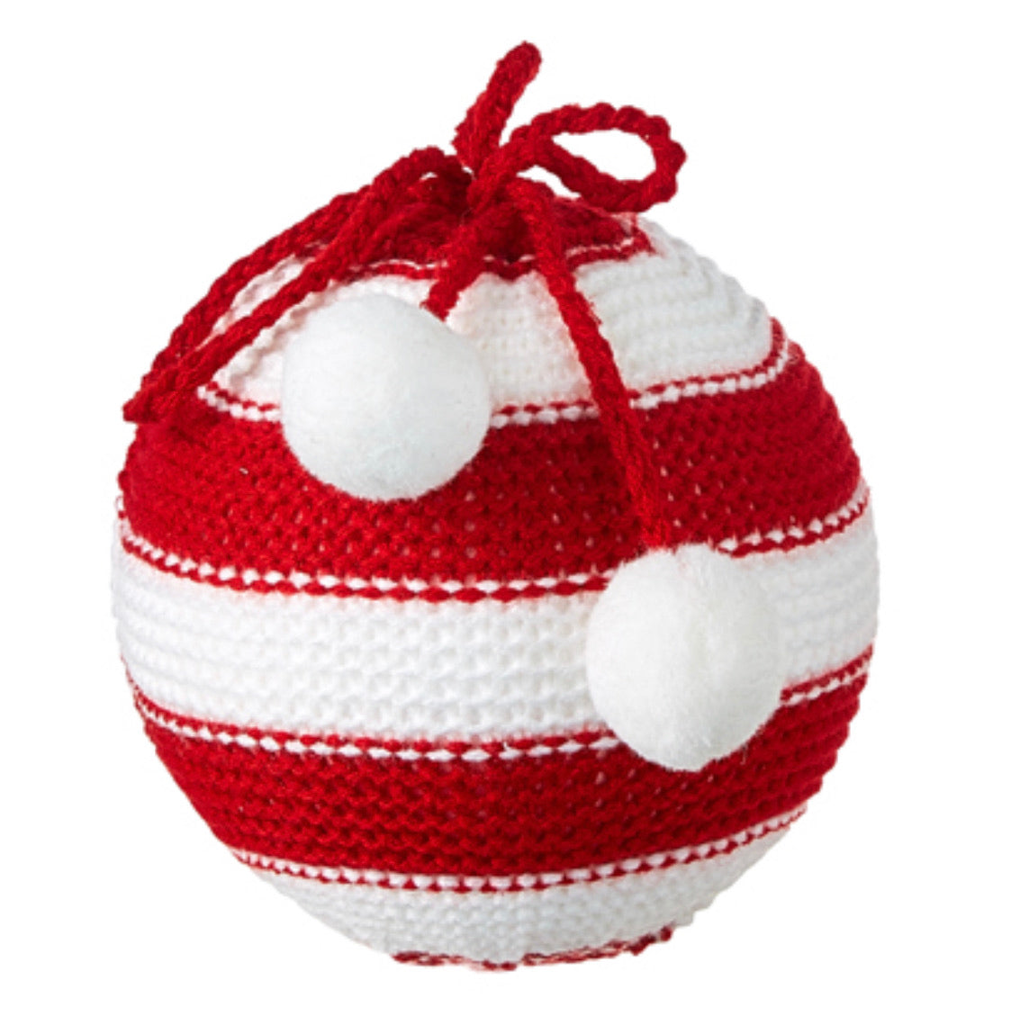 5" STRIPED KNIT BALL ORNAMENT