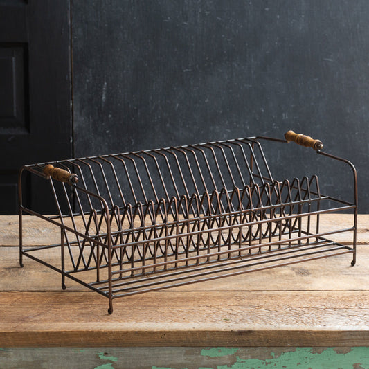 Large Antique Brass Plate Rack